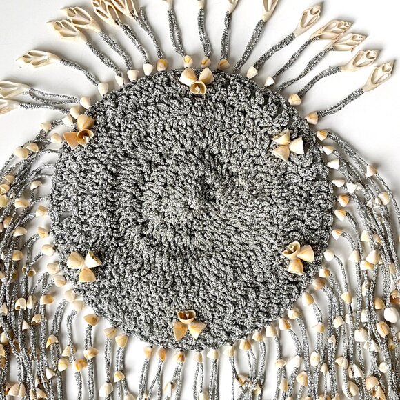 Rare Vintage 70s Cowrie and Chula Sea Shell Jewelry Crown Head Piece Wig OS main image 7
